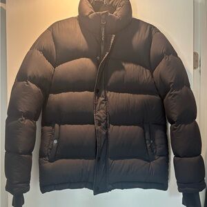 TNA Black Super Puffer Jacket, Regular length